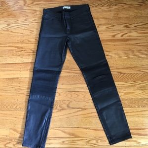 Madewell Waxed Denim Black Moto Jean